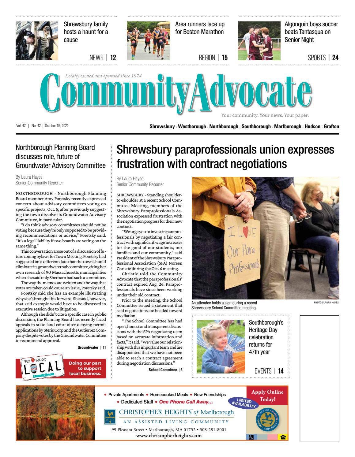 Community Advocate October 15, 2021 by Community Advocate - Issuu