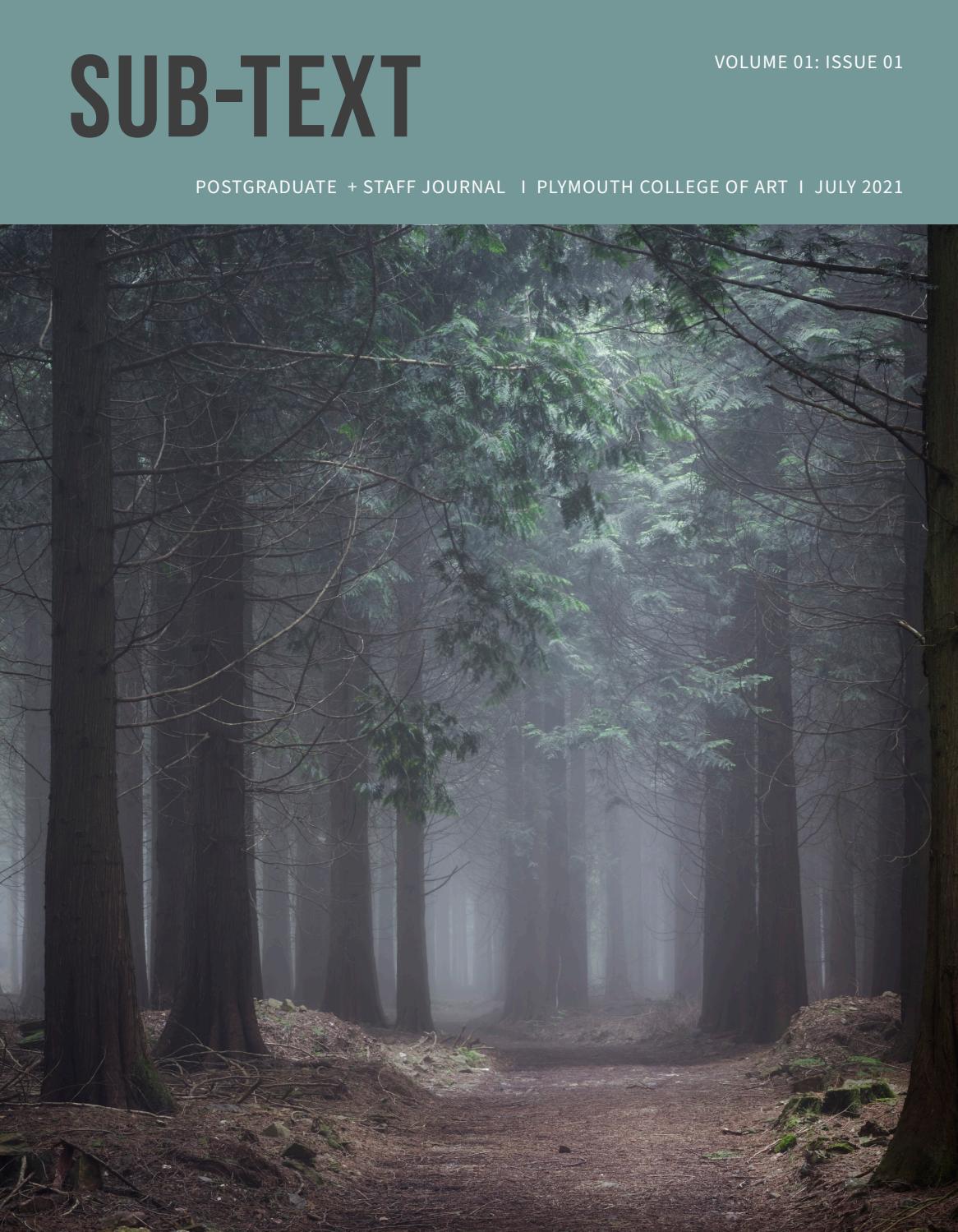 SUB Postgraduate + Staff Journal Issue 1 by Arts University