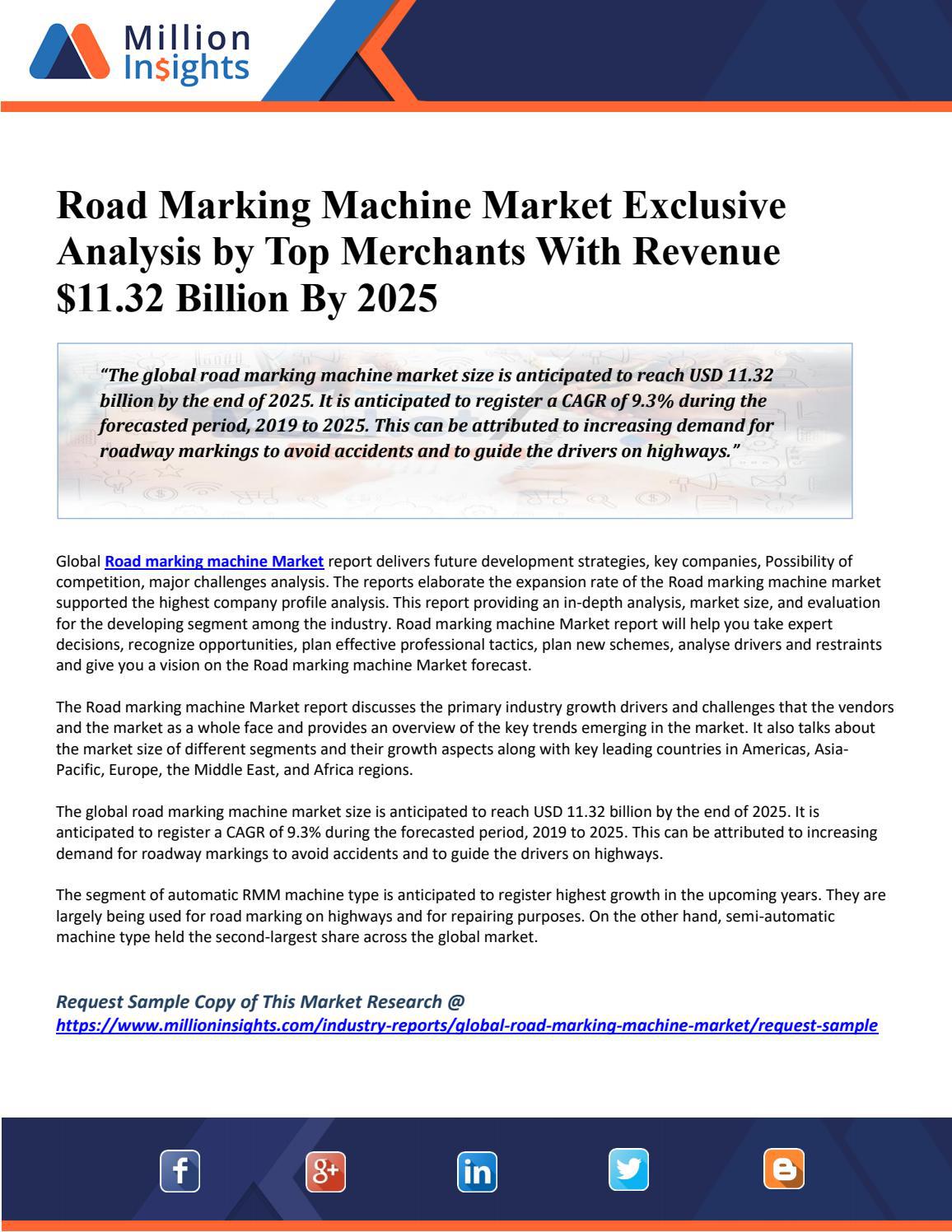 Road Marking Machine Market Exclusive Analysis by Top Merchants With