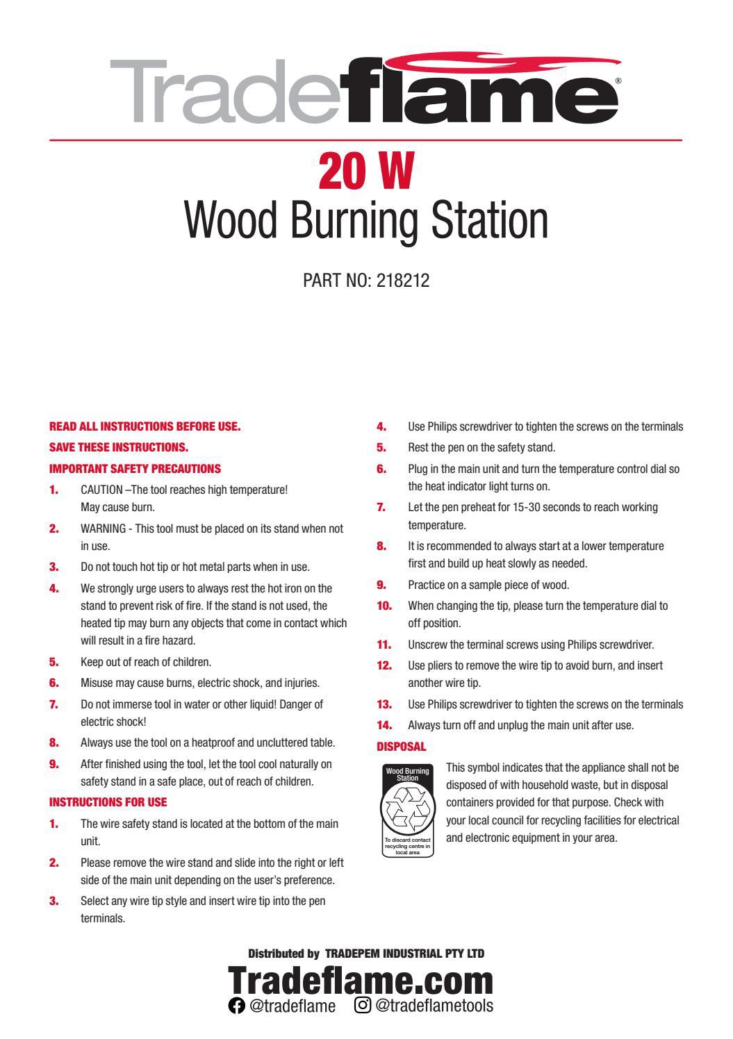 218212 20 W Wood Burning Manual Tradeflame by adventureoperations Issuu