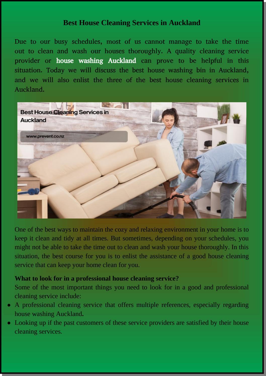 House cleaning services West Auckland by preventnz Issuu