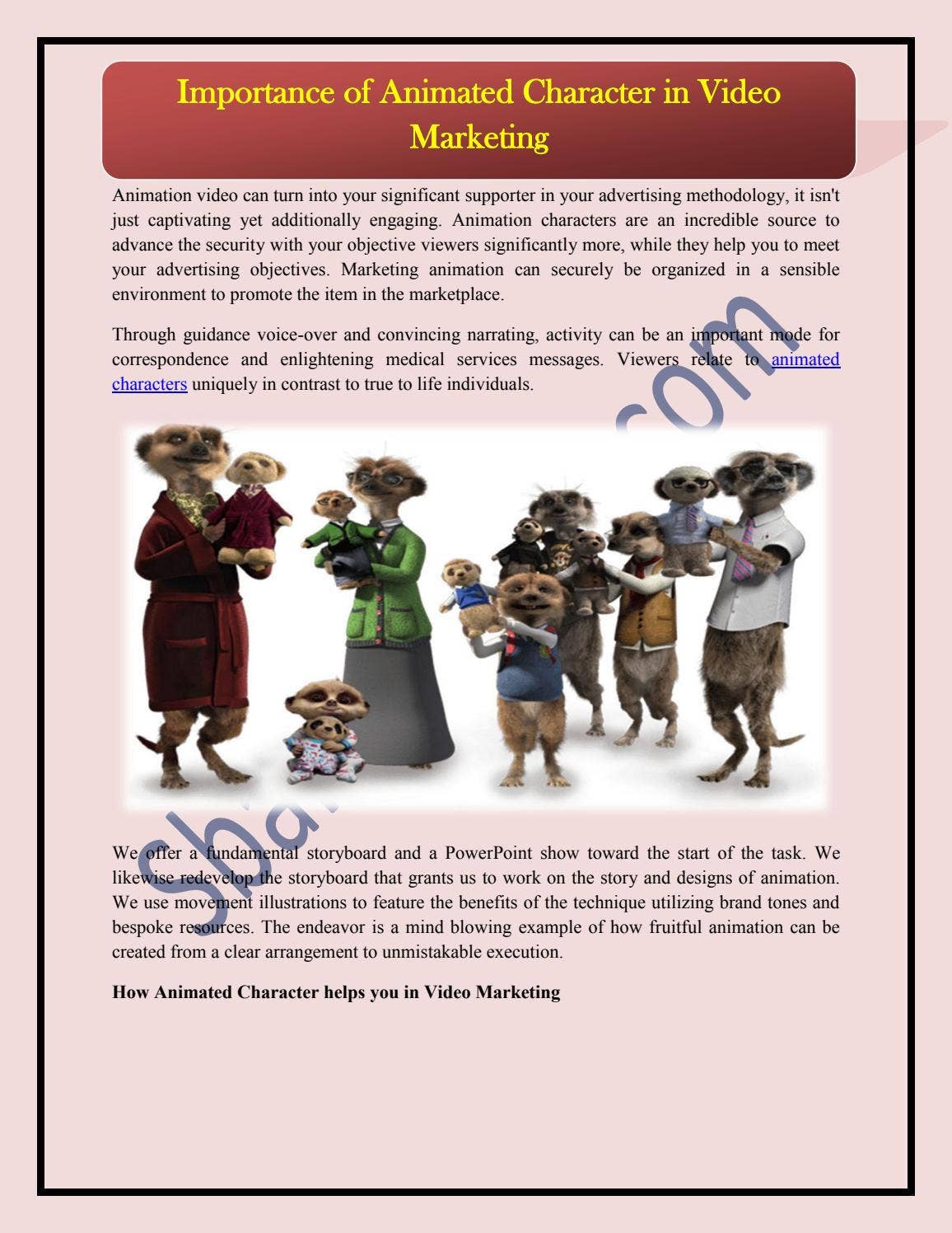 Importance of Animated Character in Video Marketing by sbanimation - Issuu