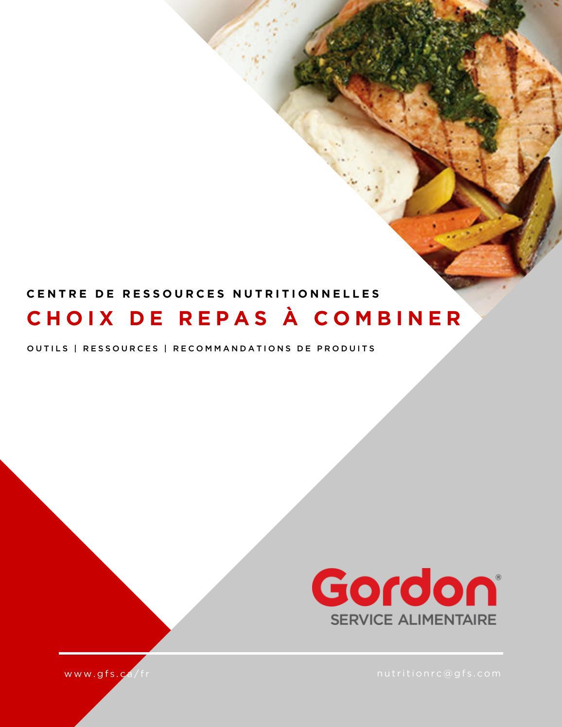 Service Alimentaire Gordon Choix de repas à combiner by