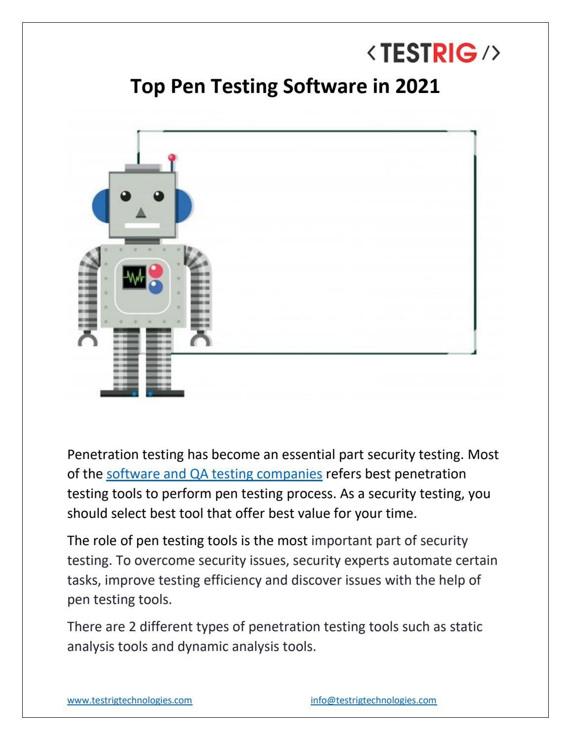 Top Pen Testing Software in 2021 by Testrig Technologies Issuu