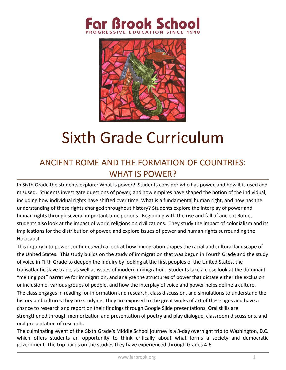 Curriculum Guide Grade 6 2021 by Far Brook School Issuu