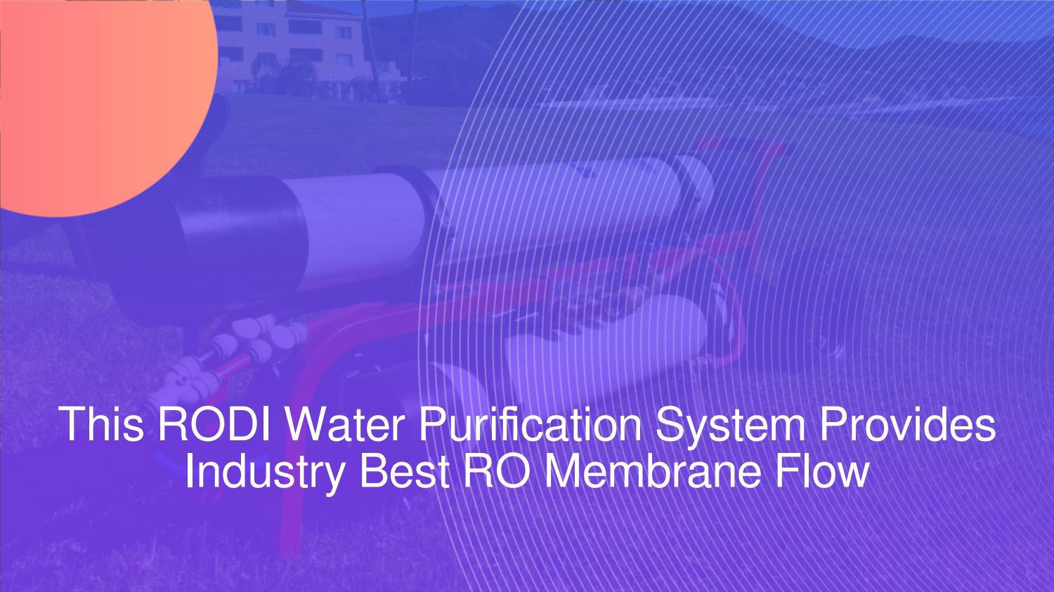 This RODI Water Purification System Provides Industry Best RO Membrane