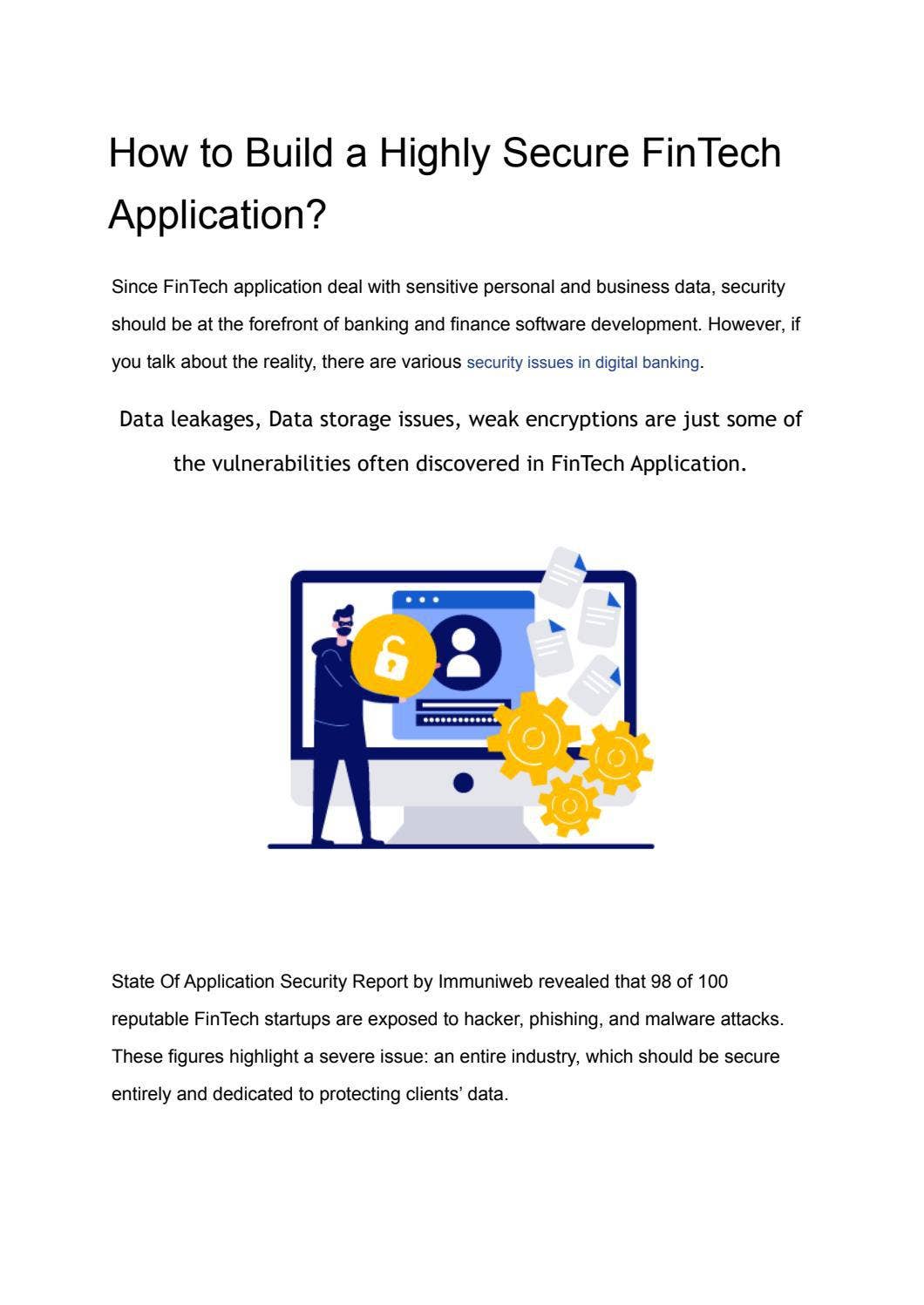 How to Build a Highly Secure FinTech Application? by Nimble AppGenie ...