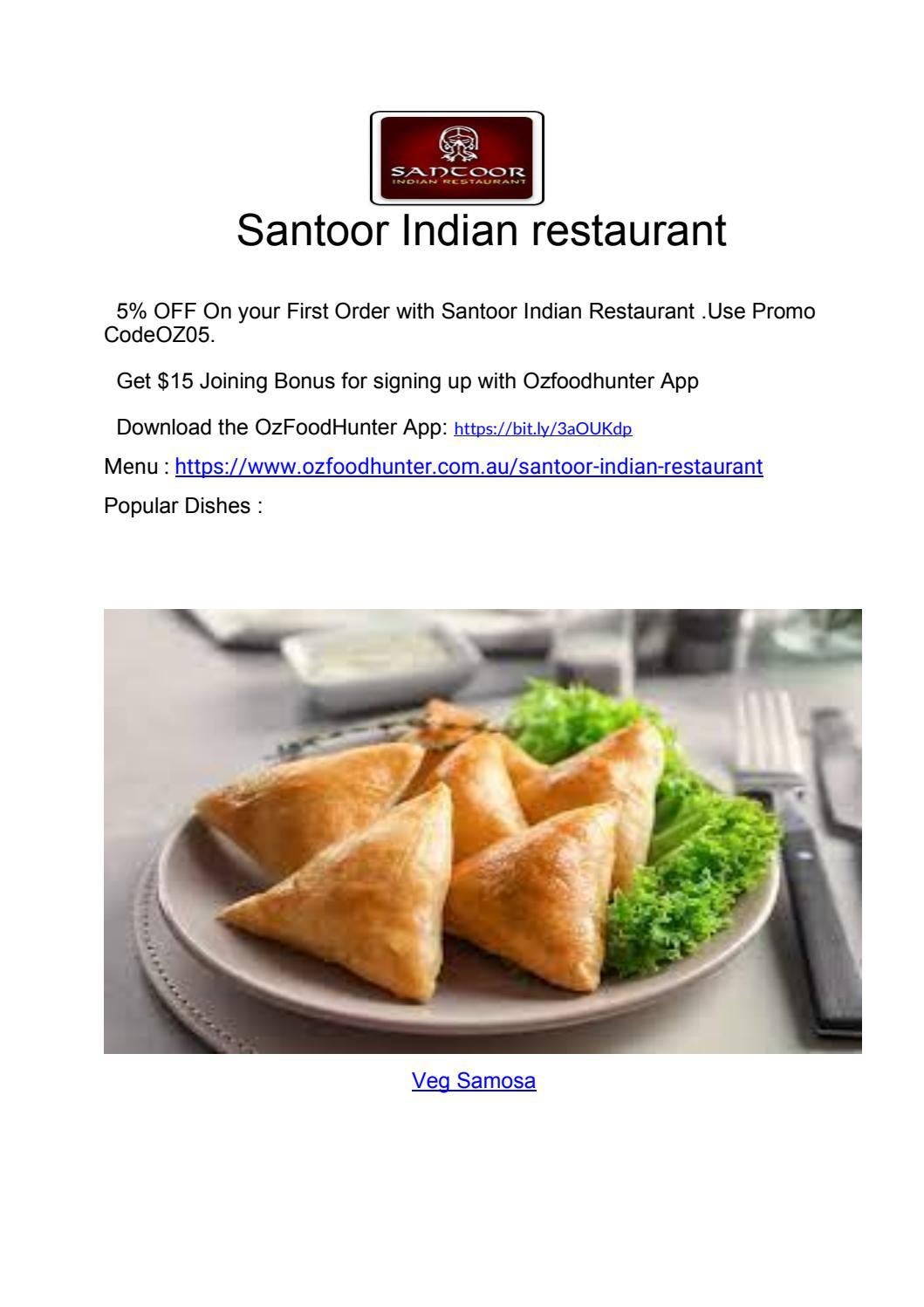 5 Off Santoor Indian Restaurant Menu in Newington NSW by