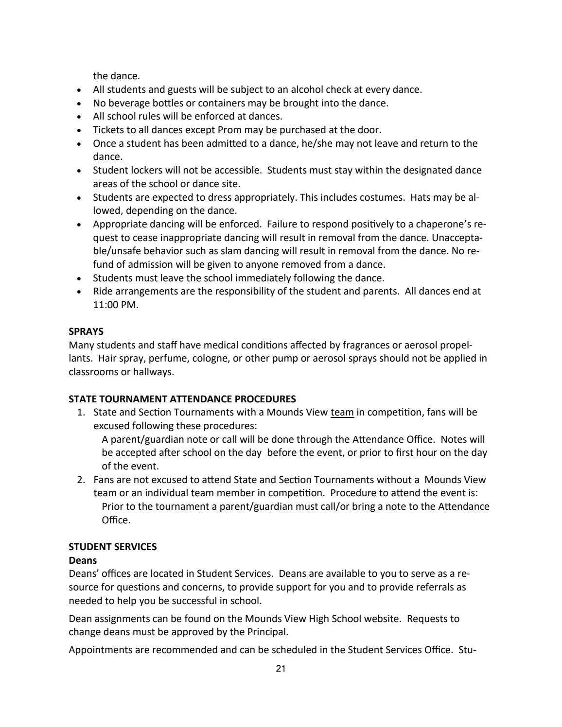 2021-2022 MVHS Student Handbook by Mounds View Public Schools - Issuu