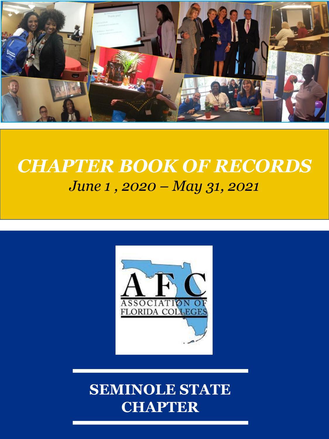 Seminole State College Chapter Book 20202021 by Association of Florida
