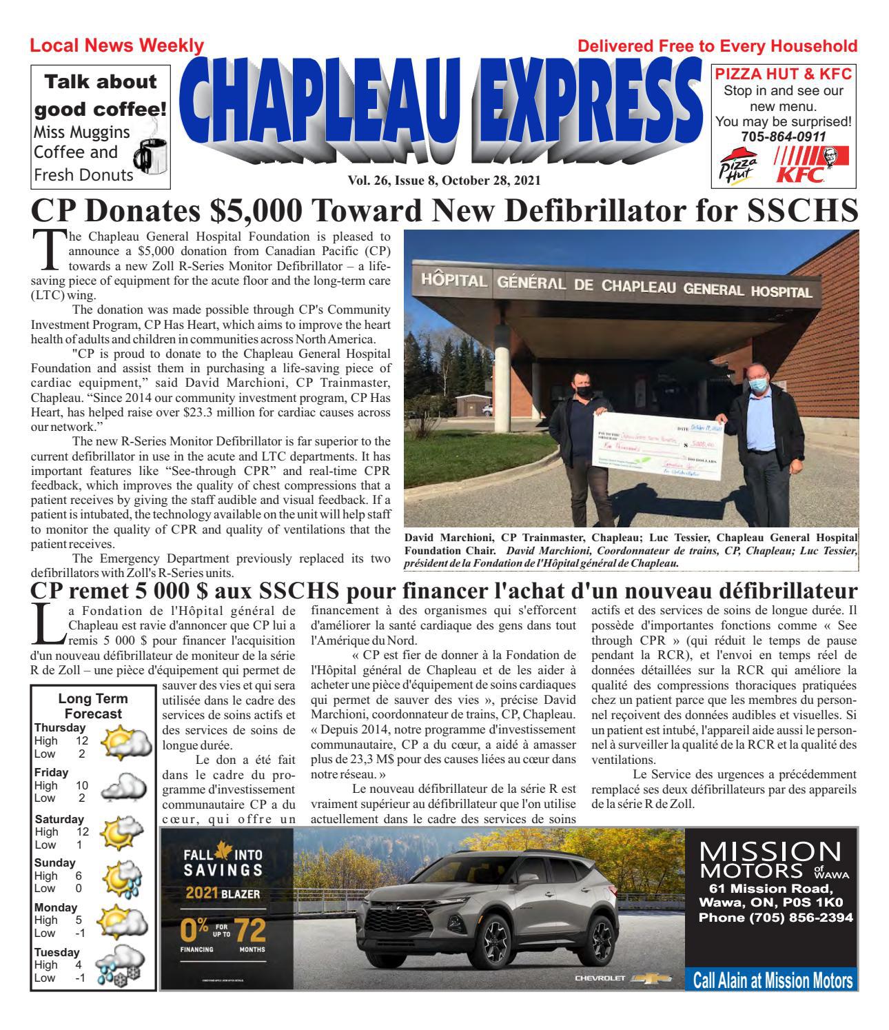 10282021 October 28 2021 by The Chapleau Express Issuu