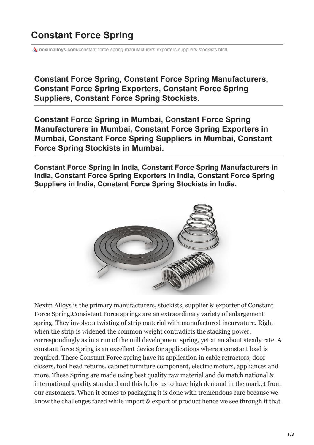 Constant Force Spring in Mumbai, India Nexim Alloy by Nexim Alloys
