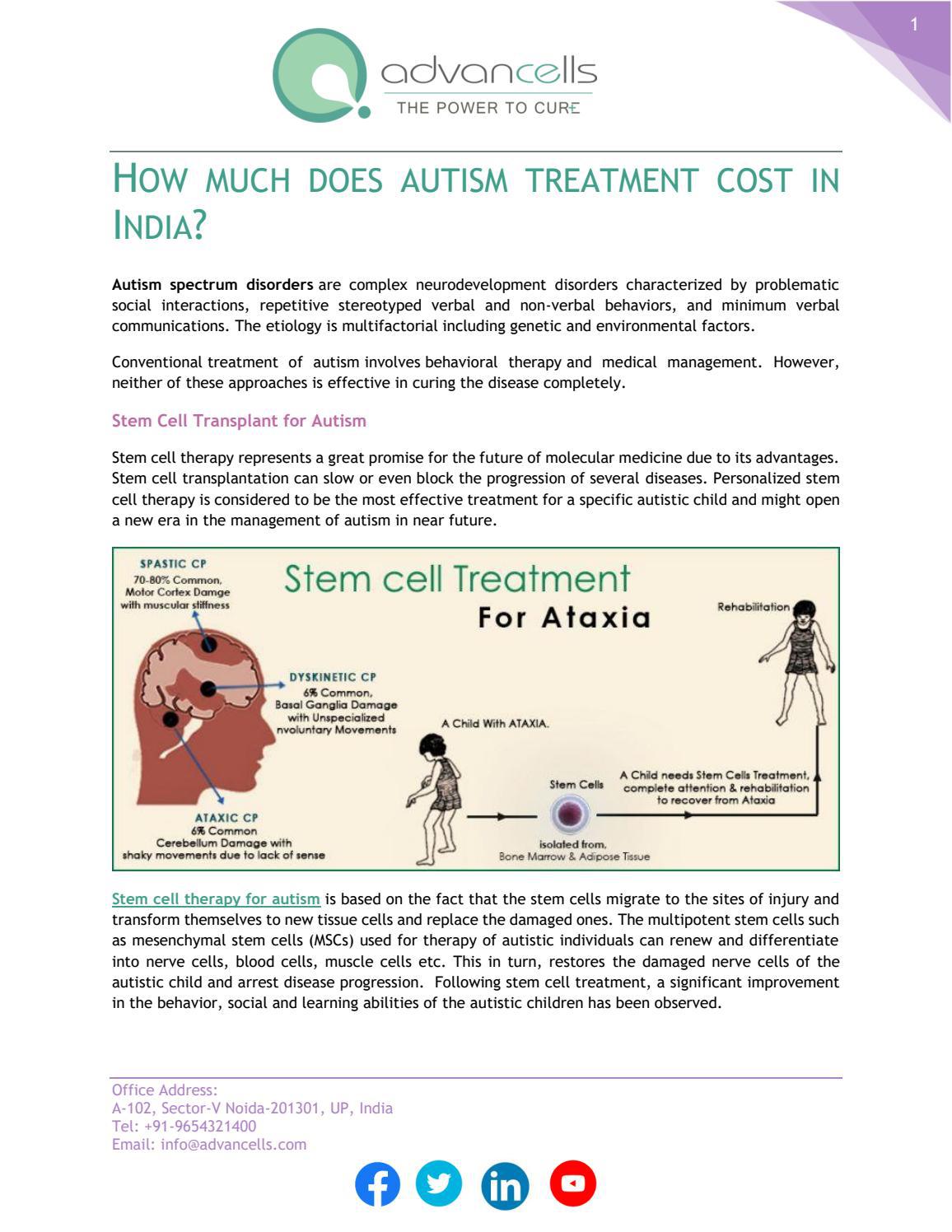 Cost of Stem Cell Therapy for Autism in India by Advancells - Issuu
