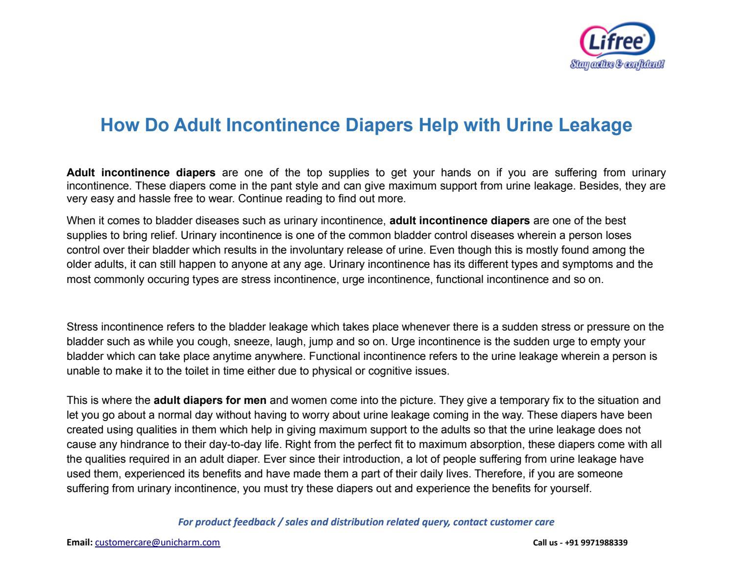 How Do Adult Incontinence Diapers Help with Urine Leakage by Harleen