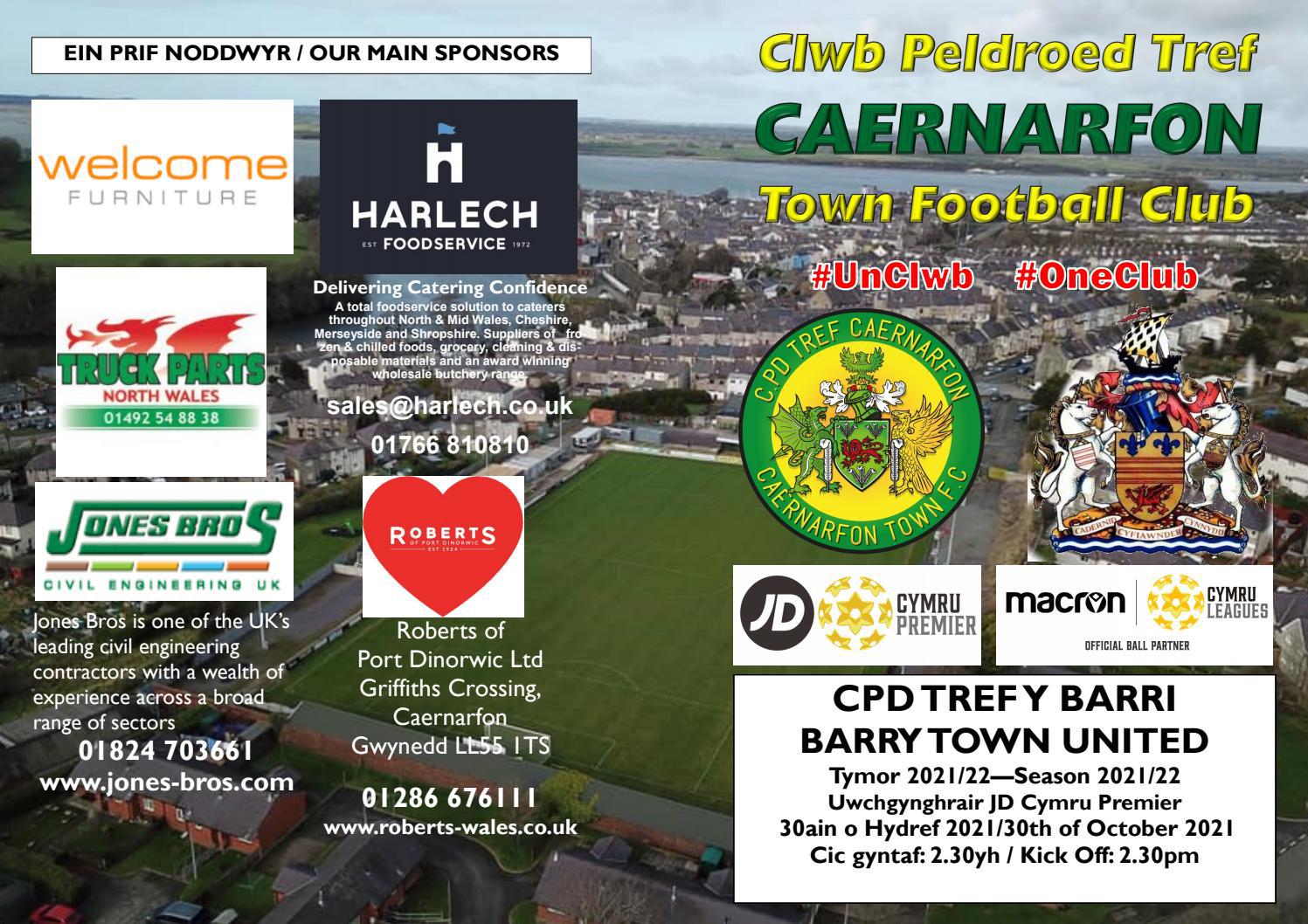 CP Tref Caernarfon Town FC v Barry Town United JD Cymru Premier 30