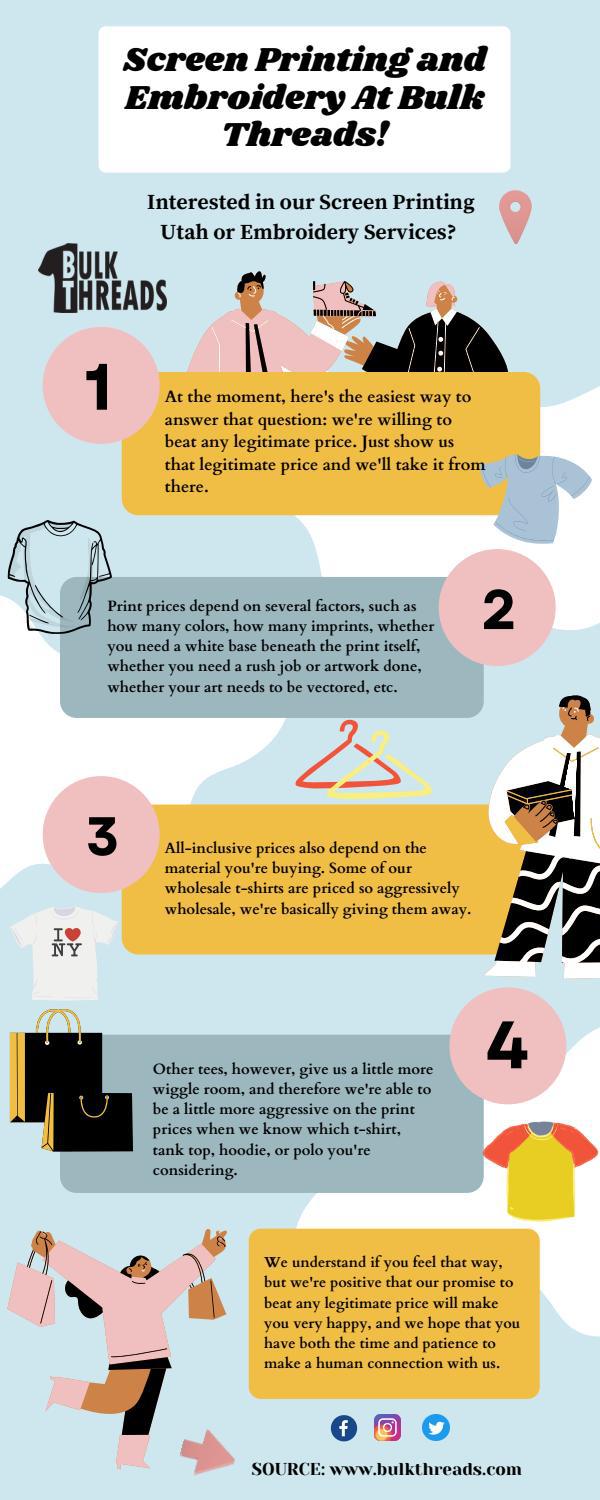 Screen Printing and Embroidery At Bulk Threads! by bulkthreads Issuu
