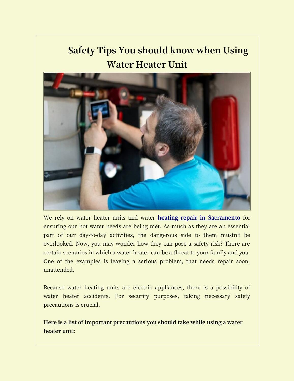 Safety Tips You should know when Using Water Heater Unit by Heald