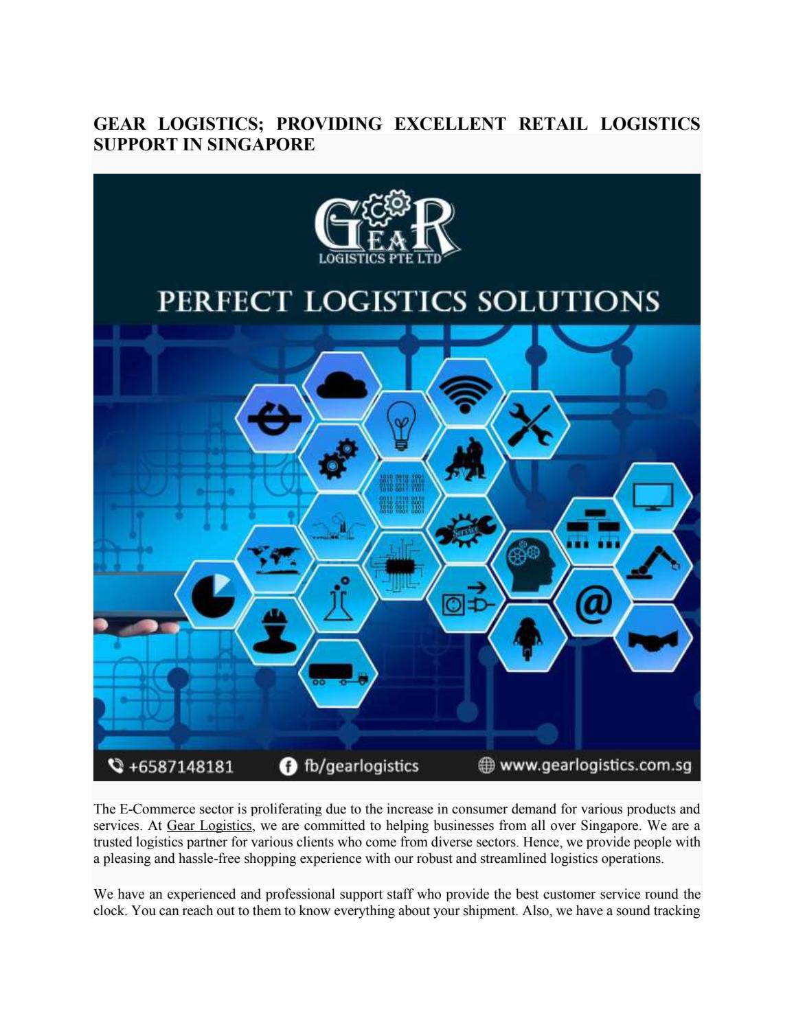GEAR LOGISTICS; PROVIDING EXCELLENT RETAIL LOGISTICS SUPPORT IN