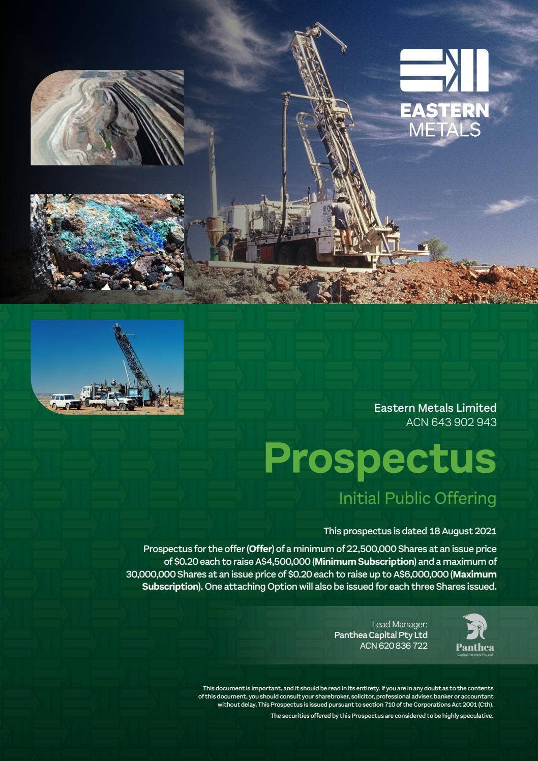 Eastern Metals Prospectus by APM Graphics Management Issuu