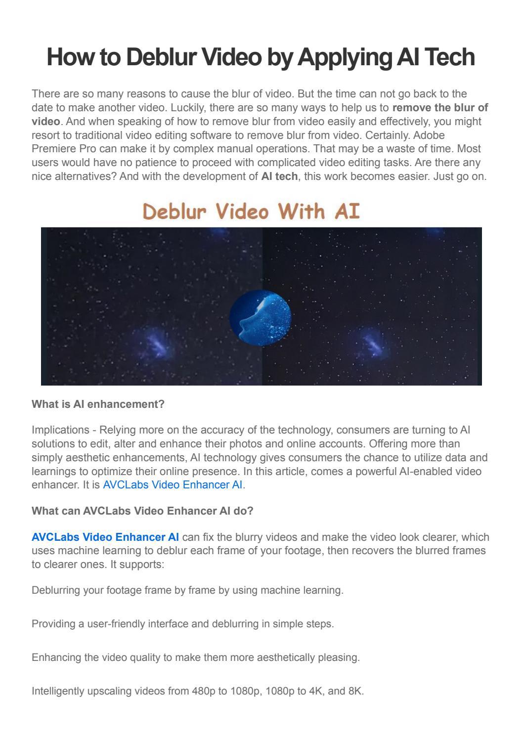 How to Deblur Video by Applying AI Tech by PhoneSkill Issuu