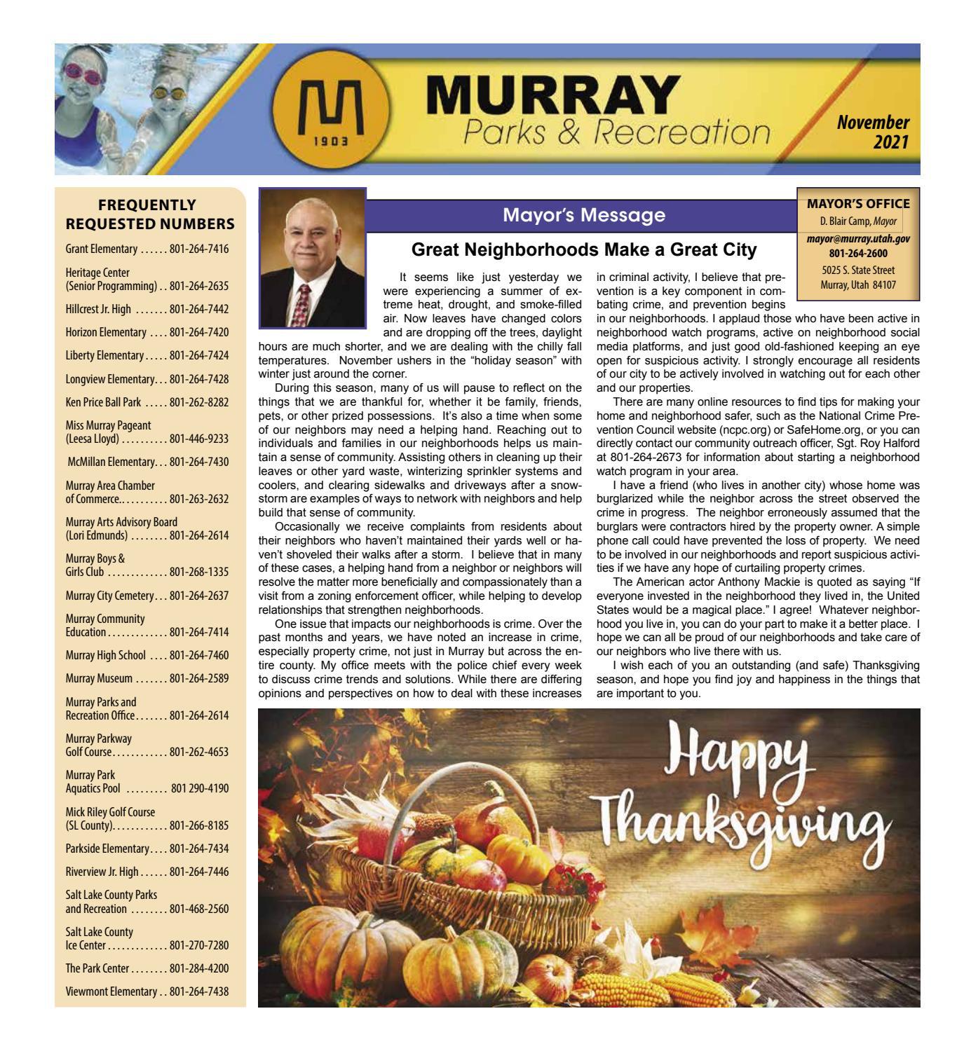 Murray City Newsletter November 2021 by The City Journals Issuu