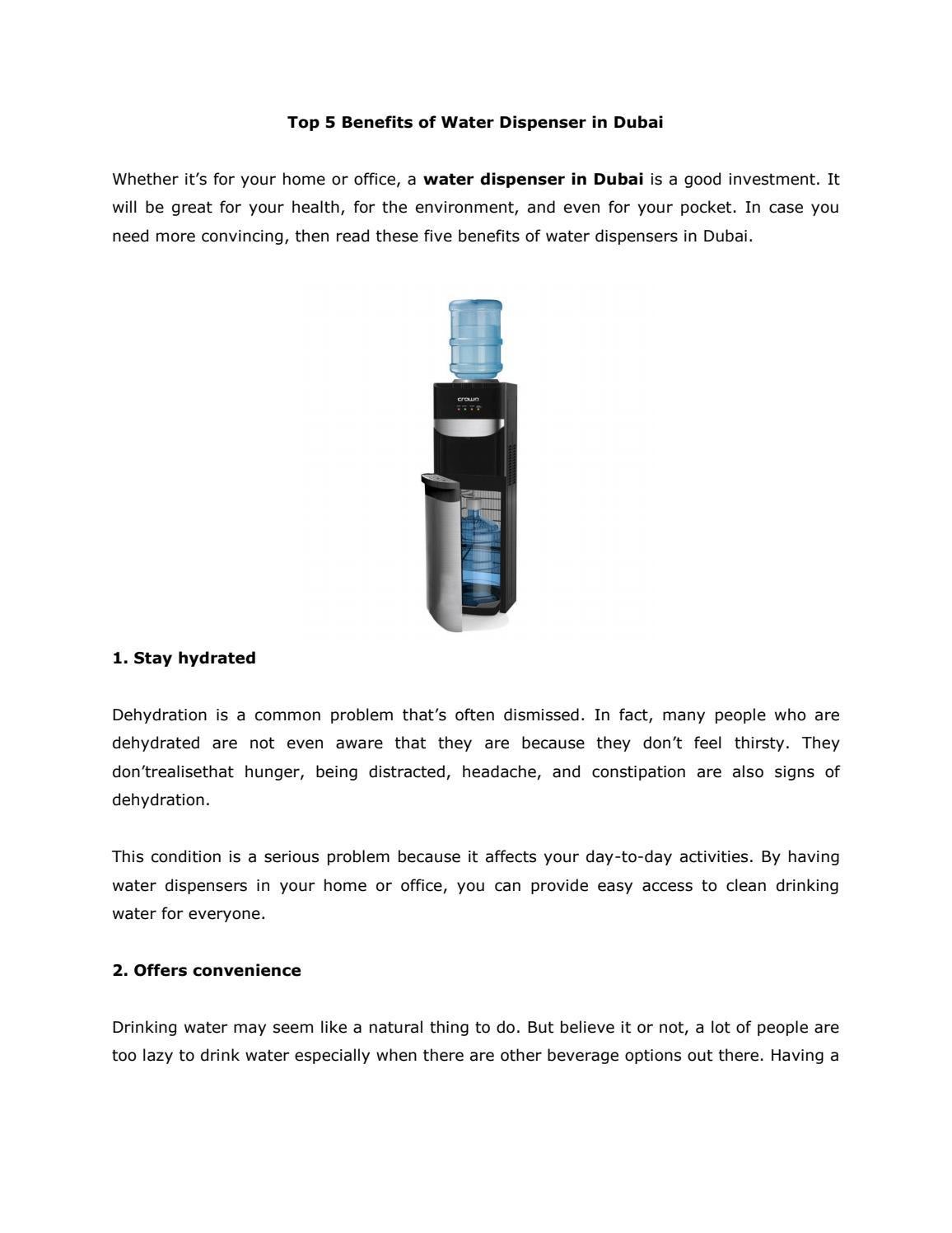 Top 5 Benefits of Water Dispenser in Dubai by Crownline Issuu