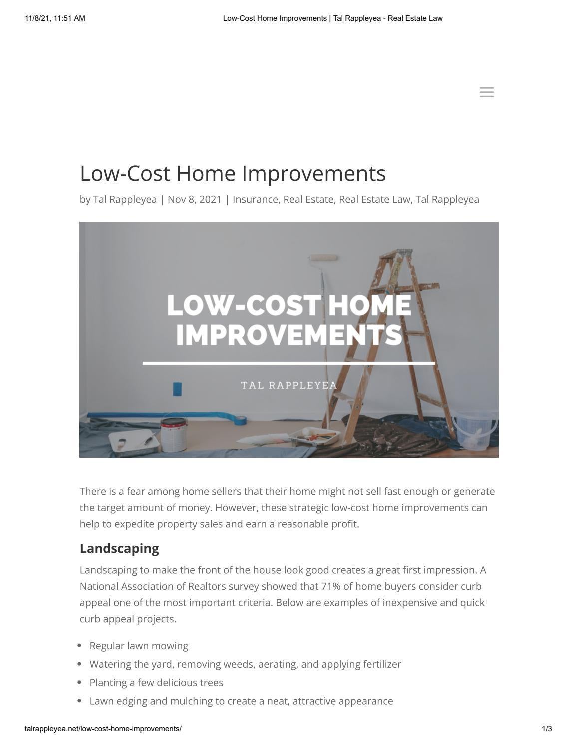 LowCost Home Improvement by TalRappleyea Issuu