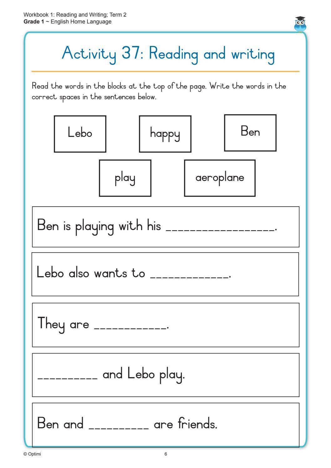 English Home Language Workbook 1: Reading and Writing Term 2 Grade 1 by ...