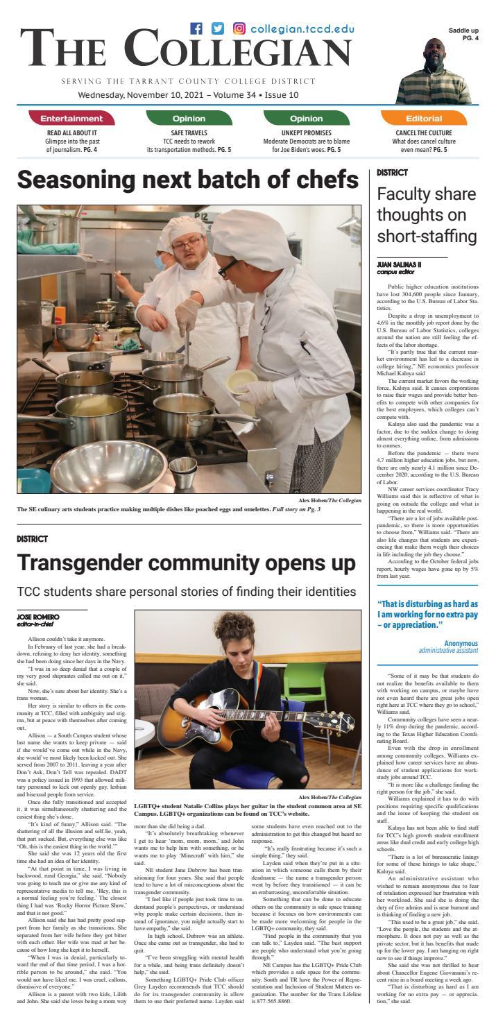 TCCD Collegian November 10. 2021 by TCC Collegian Issuu