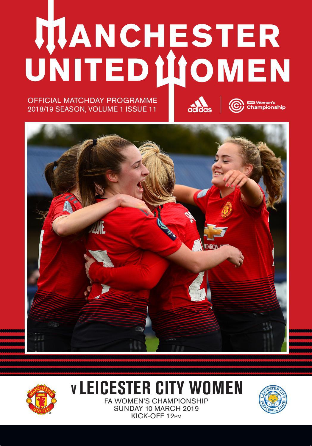 Manchester United Women v Leicester City Women match programme, FA