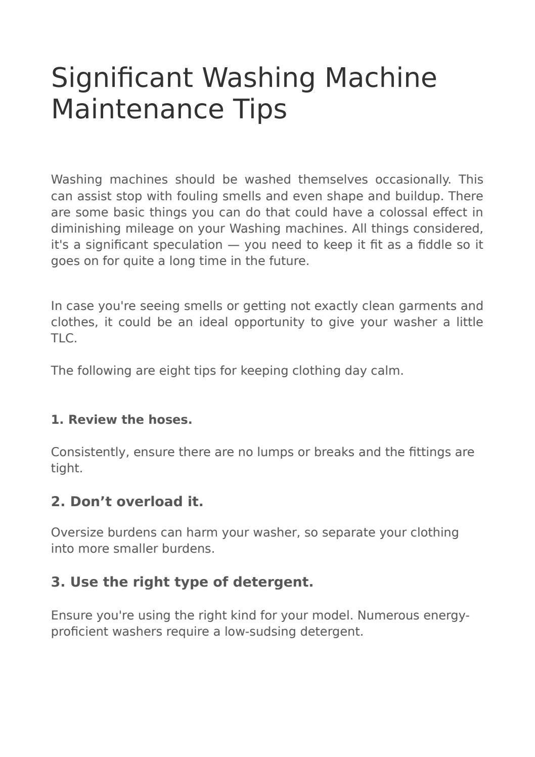 Significant Washing Machine Maintenance Tips by Eden Smith Issuu