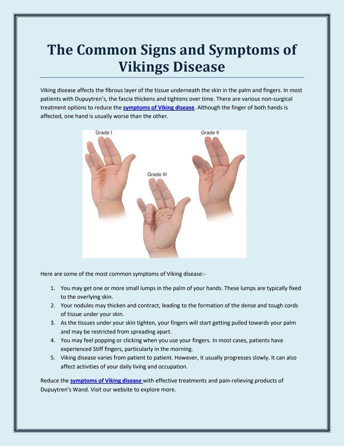 The Common Signs and Symptoms of Vikings Disease by dupuytrenswand Issuu