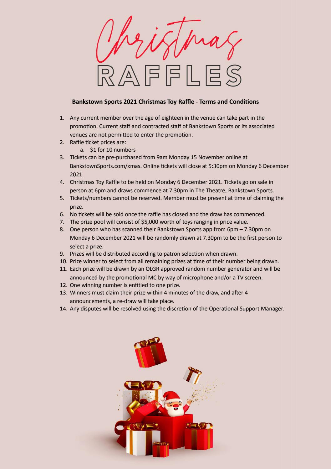 Bankstown Sports Christmas Toy Raffle Terms by Bankstown Sports Club