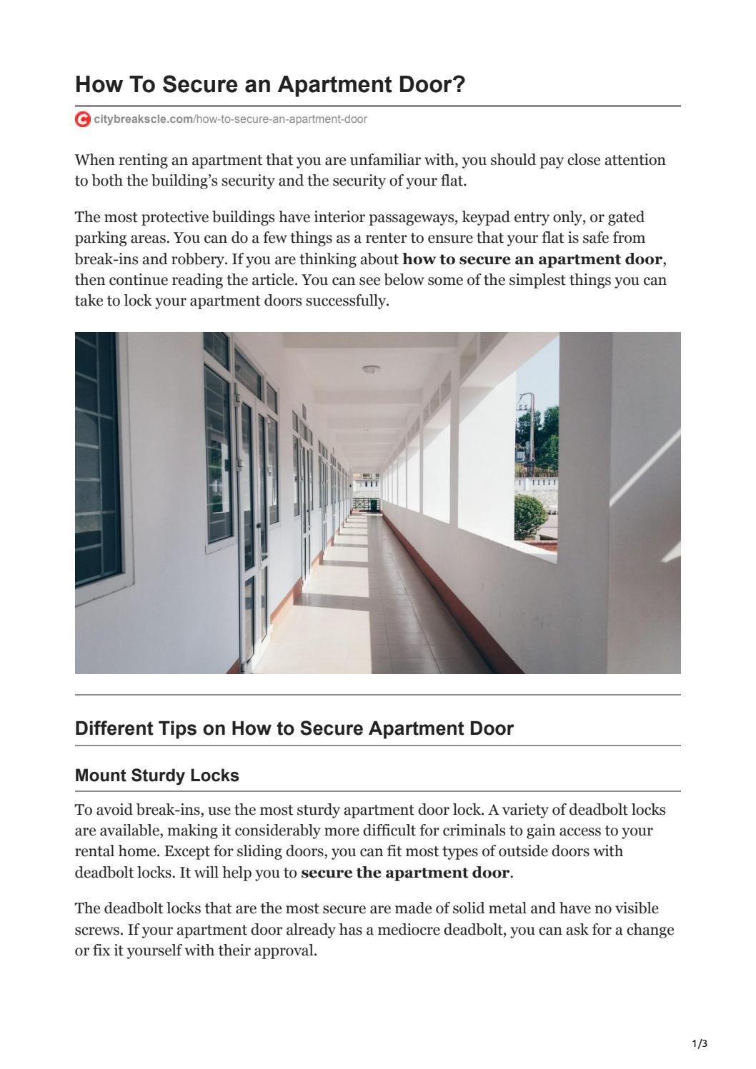 How To Secure an Apartment Door? by DVS Locksmith Issuu