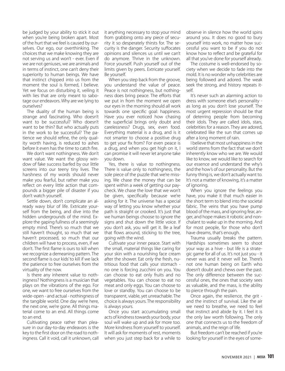 AVESSA Magazine Accept Embrace Nov 21 Year II Vol 18 A By 