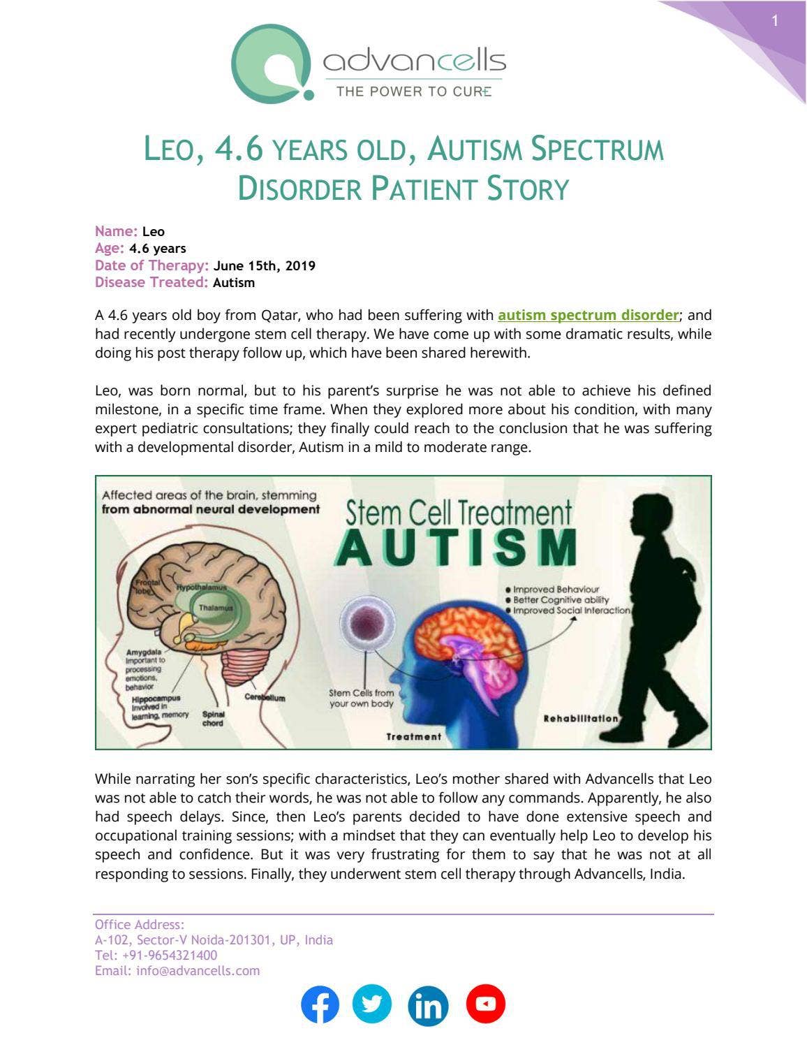 LEO, 4.6 YEARS OLD, AUTISM SPECTRUM DISORDER PATIENT STORY by ...