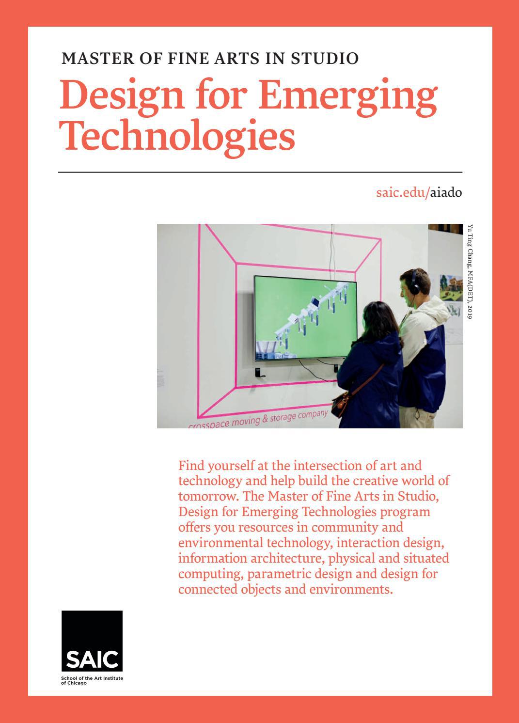 SAIC Design for Emerging Technologies MFA Brochure by School of the Art