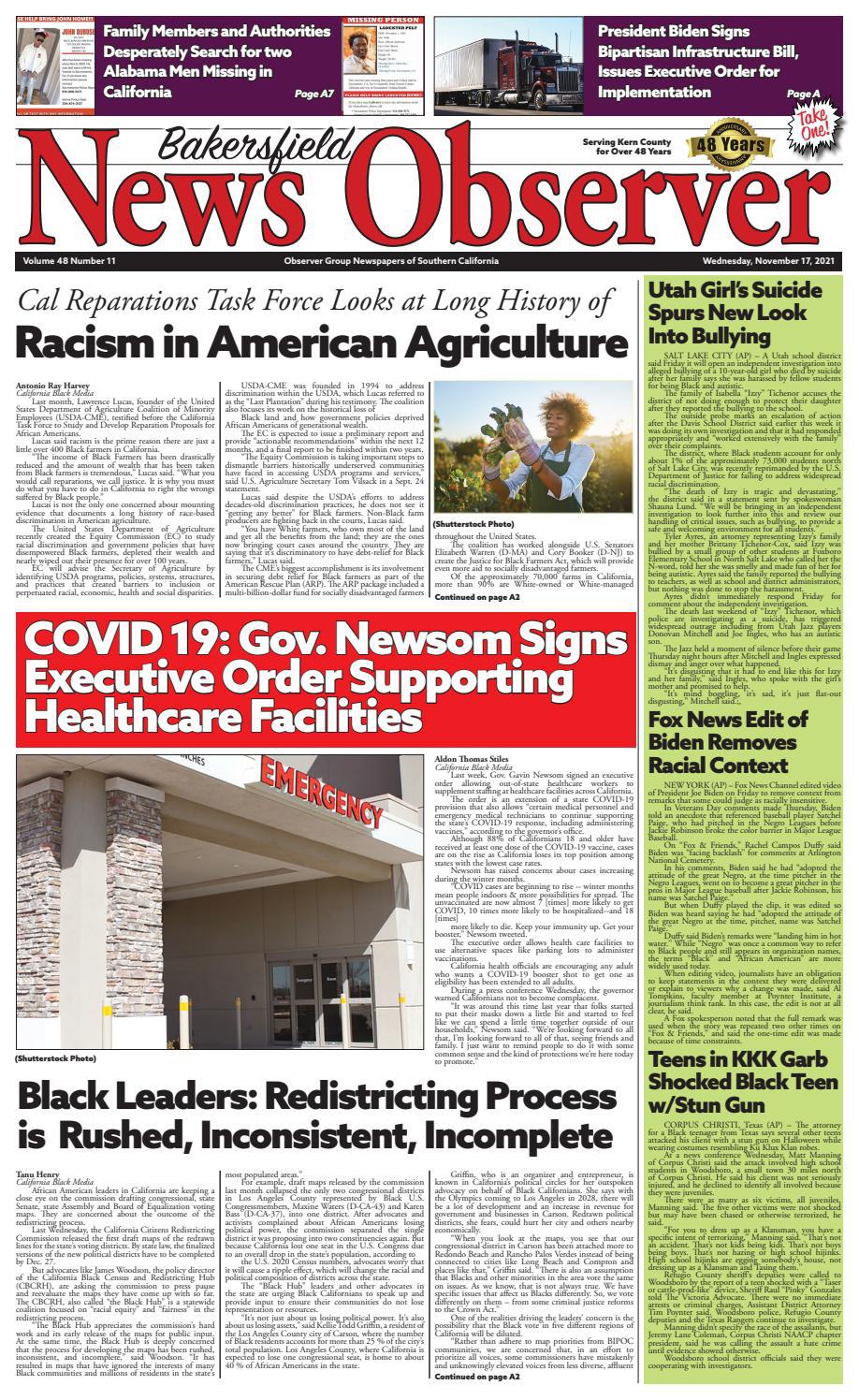 Bakersfield News Observer 11.17.21 by Observer Group Newspapers of