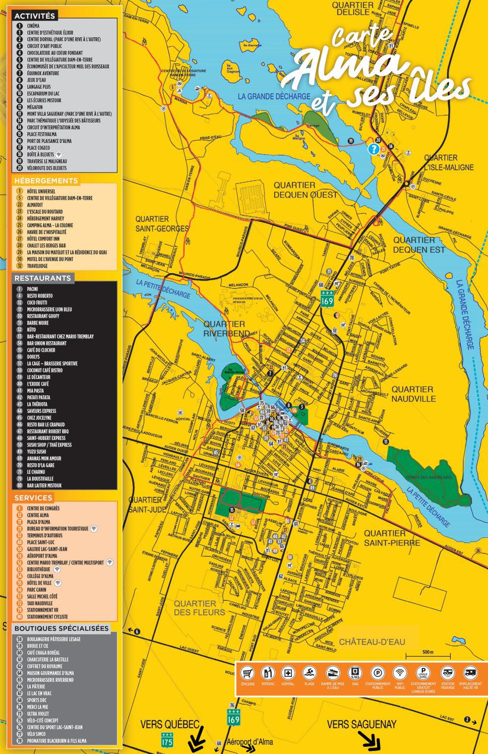 Carte Bureau des congrès LacSaintJean Secteur Alma by Bureau des
