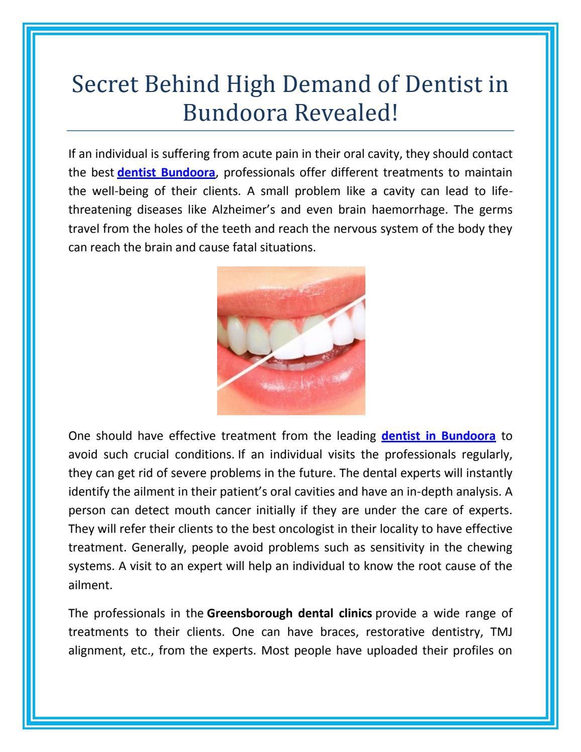 Secret Behind High Demand of Dentist in Bundoora Revealed! by Bundoora