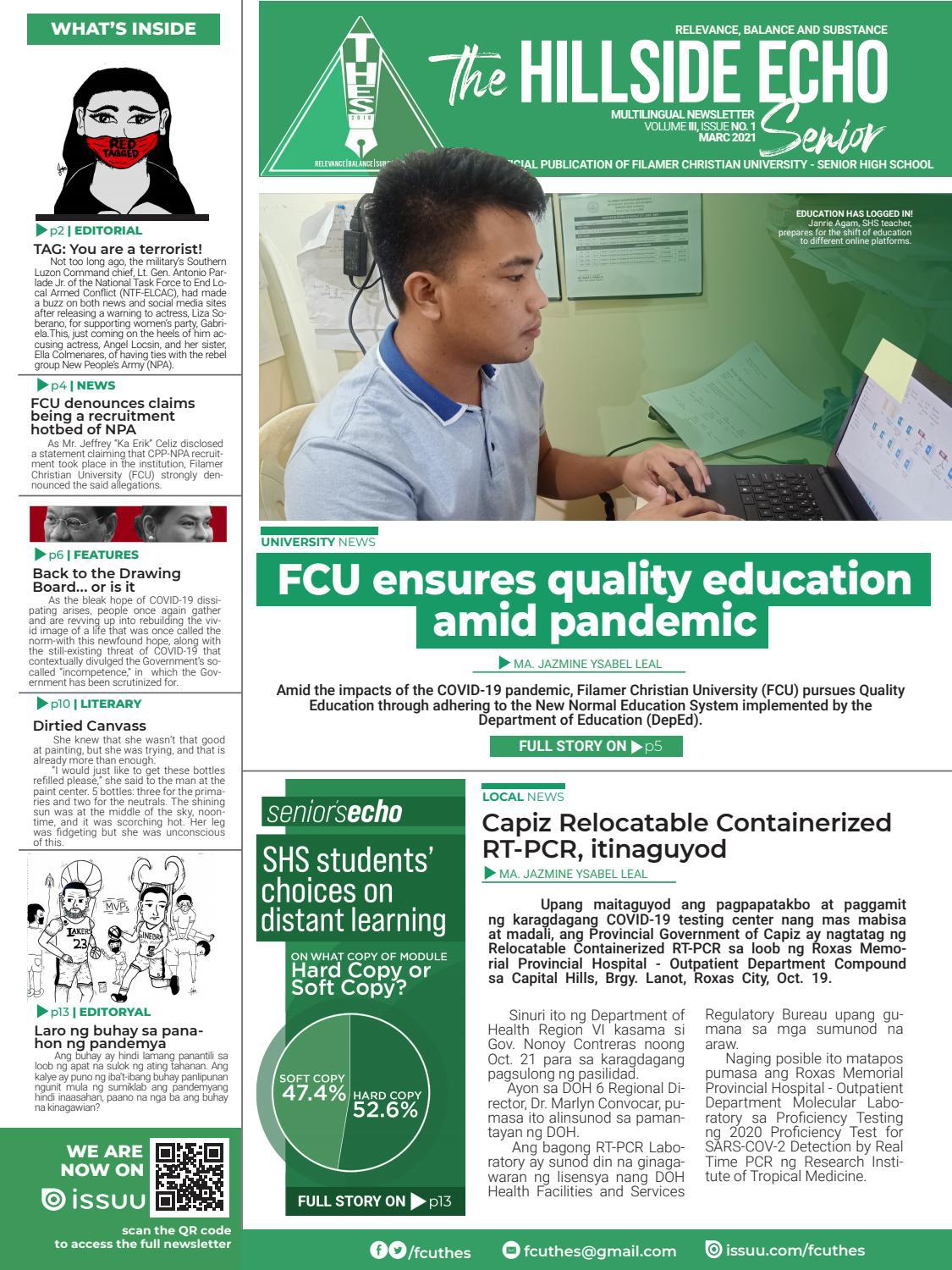 THE SHIFT ISSUE ONLINE MULTILINGUAL NEWSLETTER (2021) THE HILLSIDE ECHO SENIOR by The