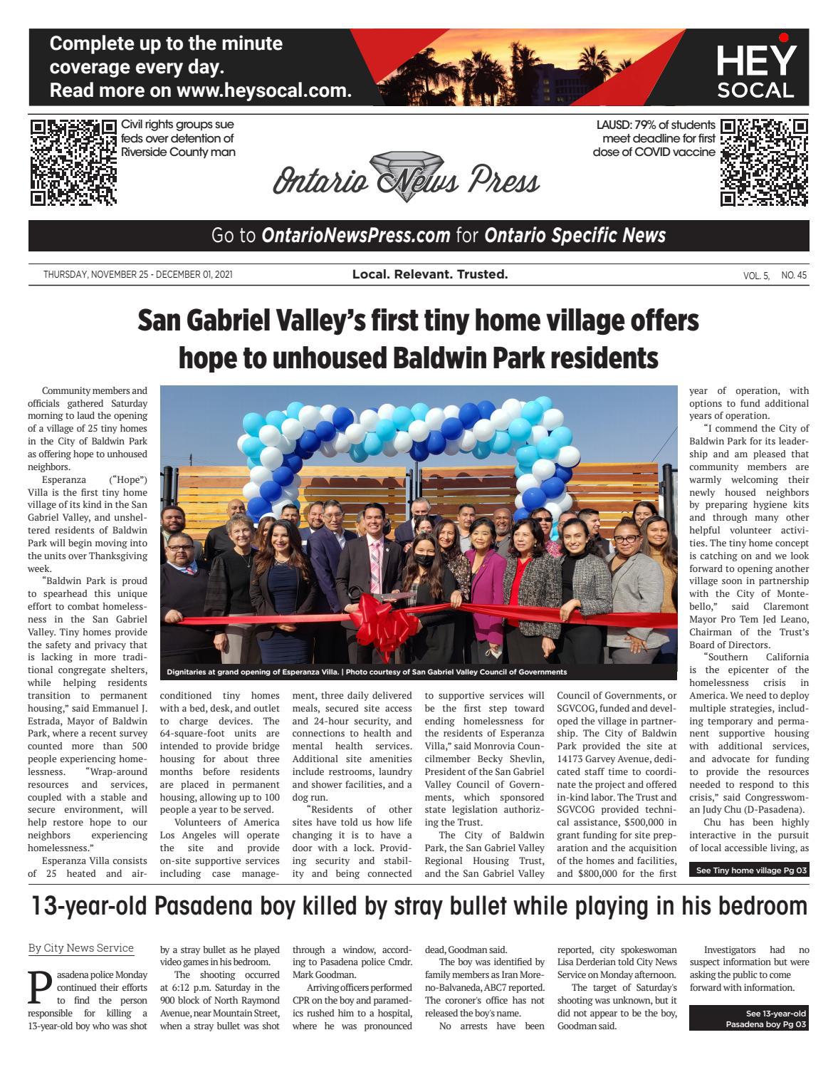 Ontario News Press_11/25/2021 by Beacon Media News - Issuu