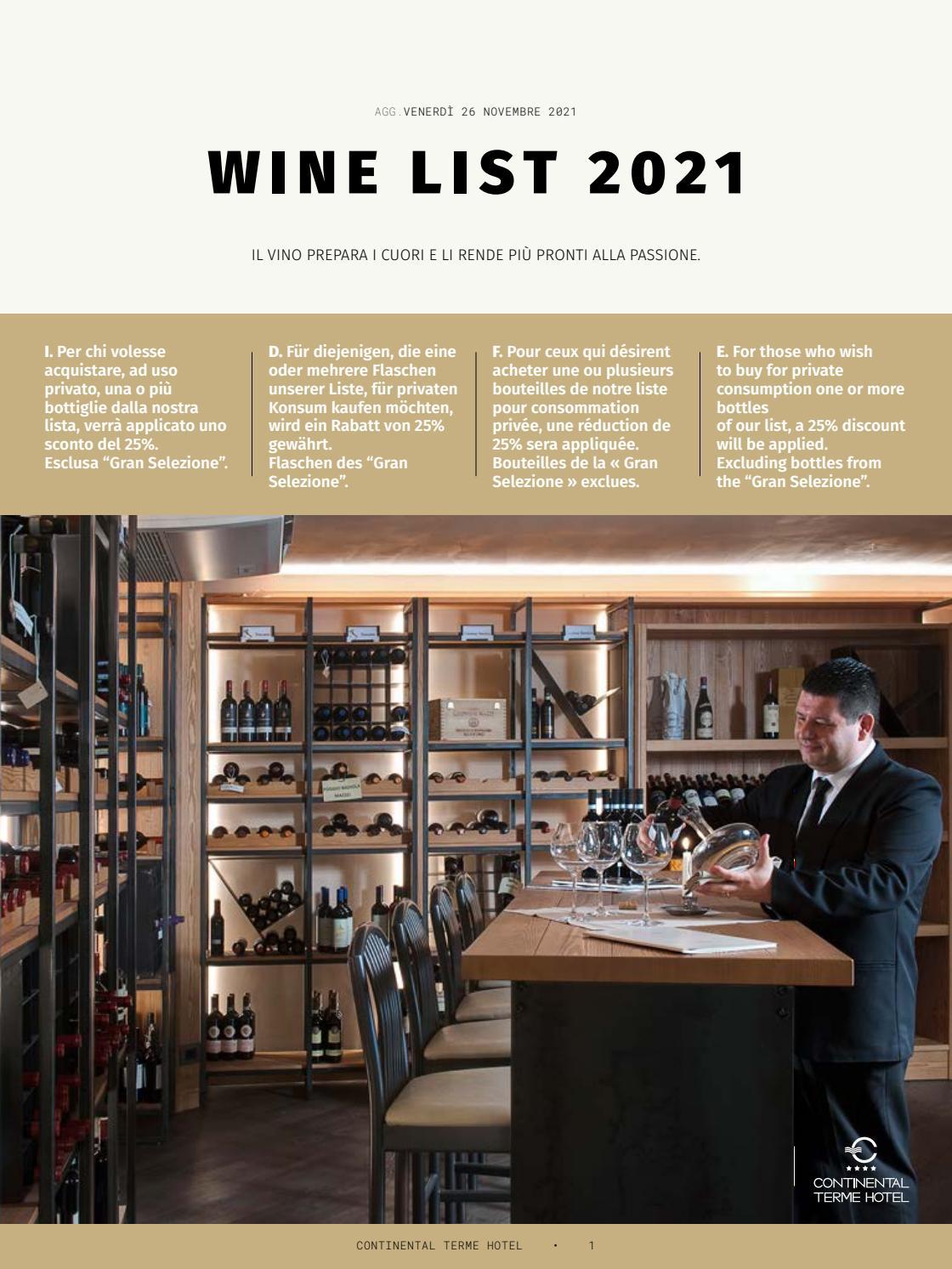 Wine List 2021 by Continental Terme Hotel Issuu
