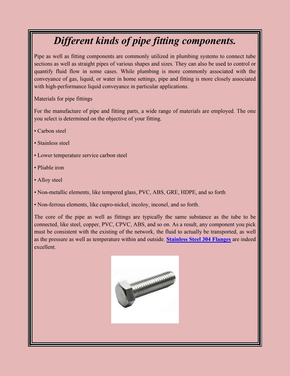 Different kinds of pipe fitting components. by Belle Aurelia Issuu