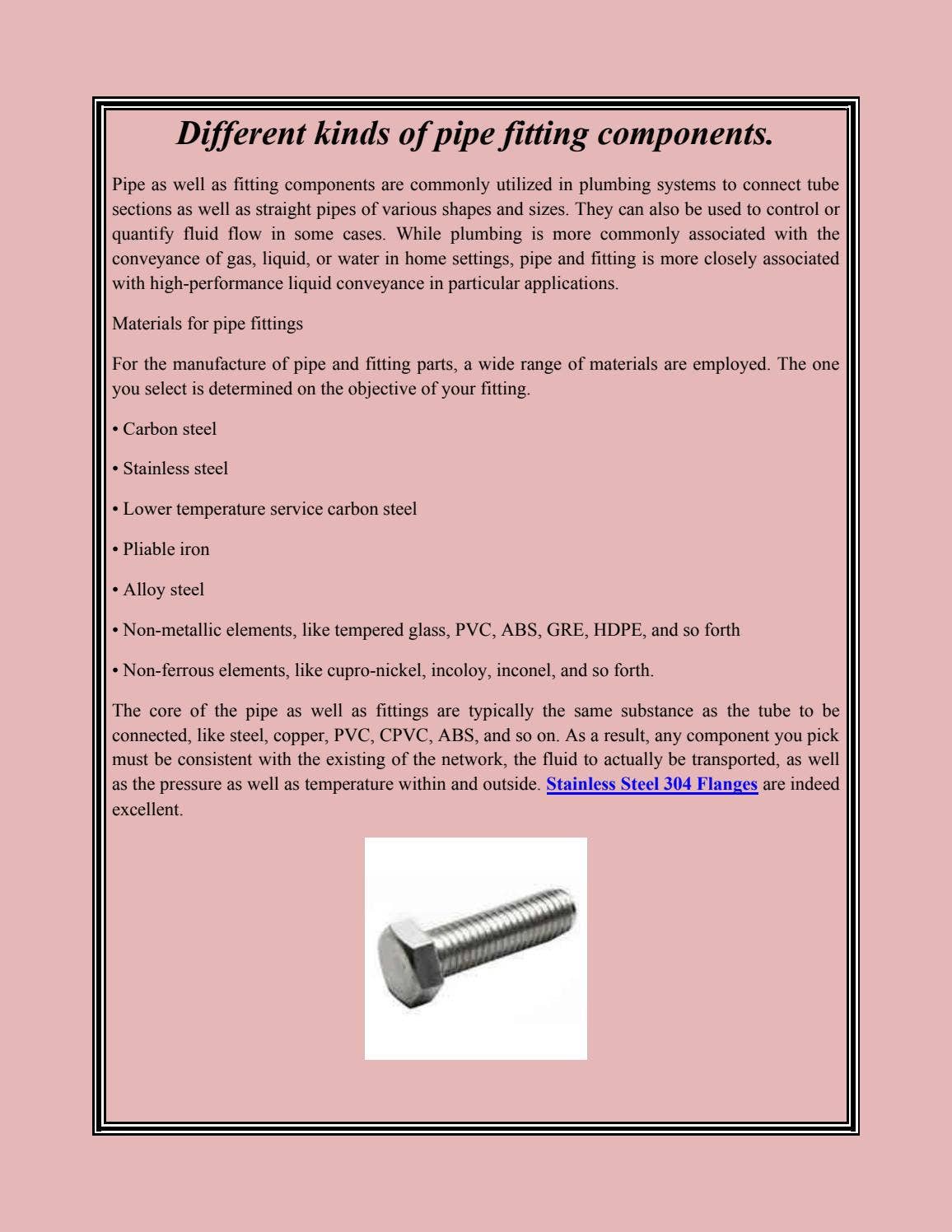 Different kinds of pipe fitting components. by Belle Aurelia - Issuu
