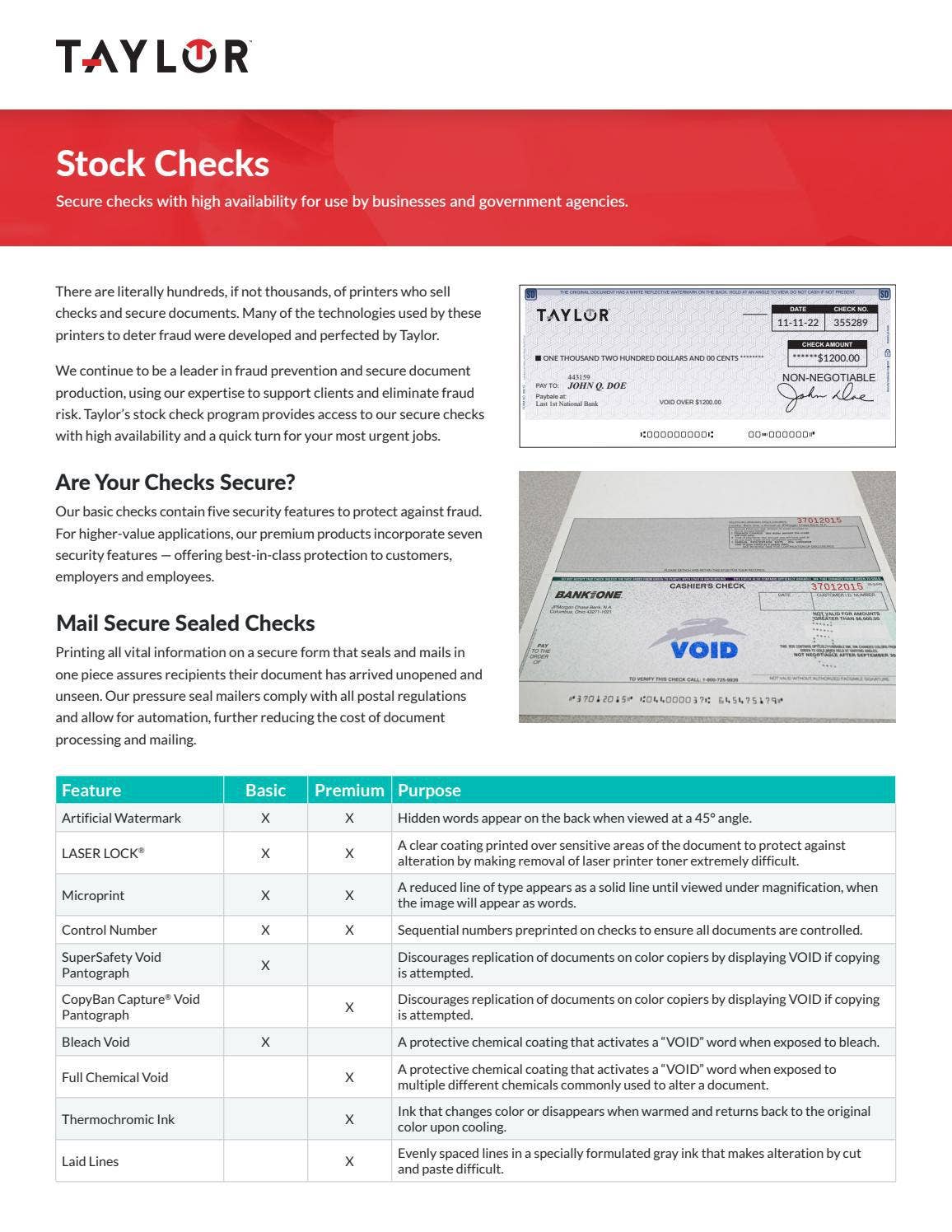 Taylor Stock Check Program Brochure by Taylor - Issuu