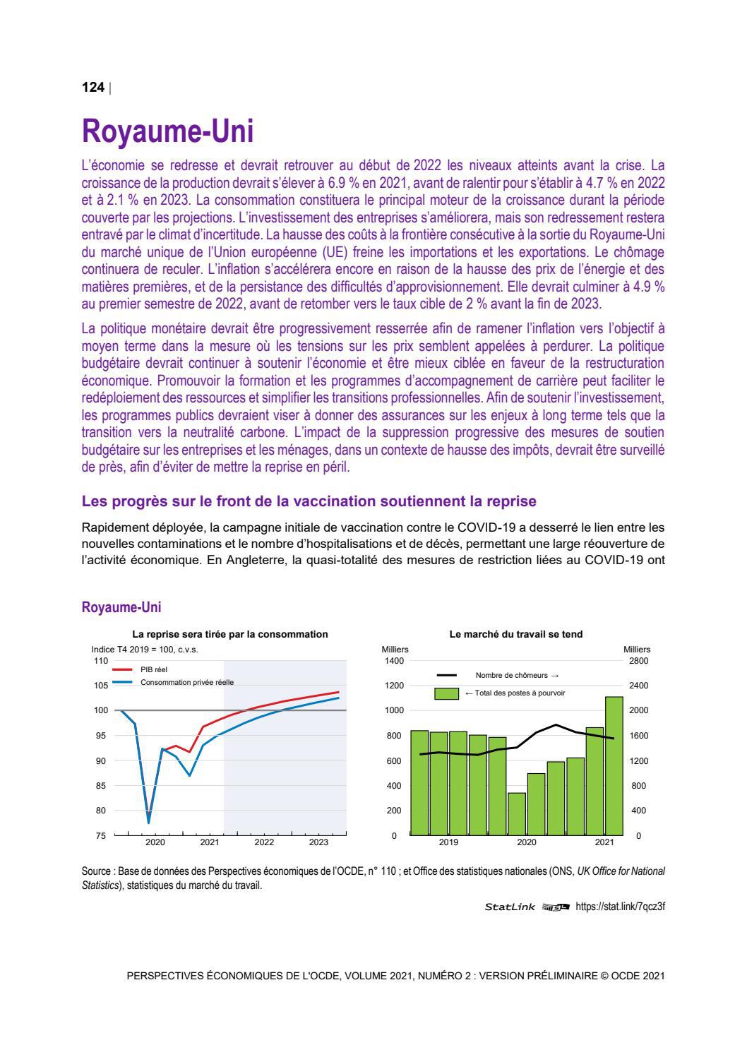 Perspectives économiques de l'OCDE RoyaumeUni décembre 2021 by