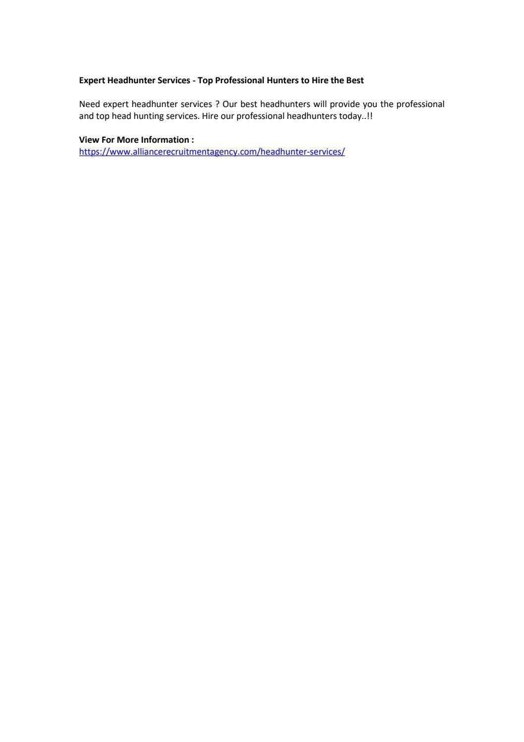 Expert Headhunter Services - Top Professional Hunters to Hire the Best ...