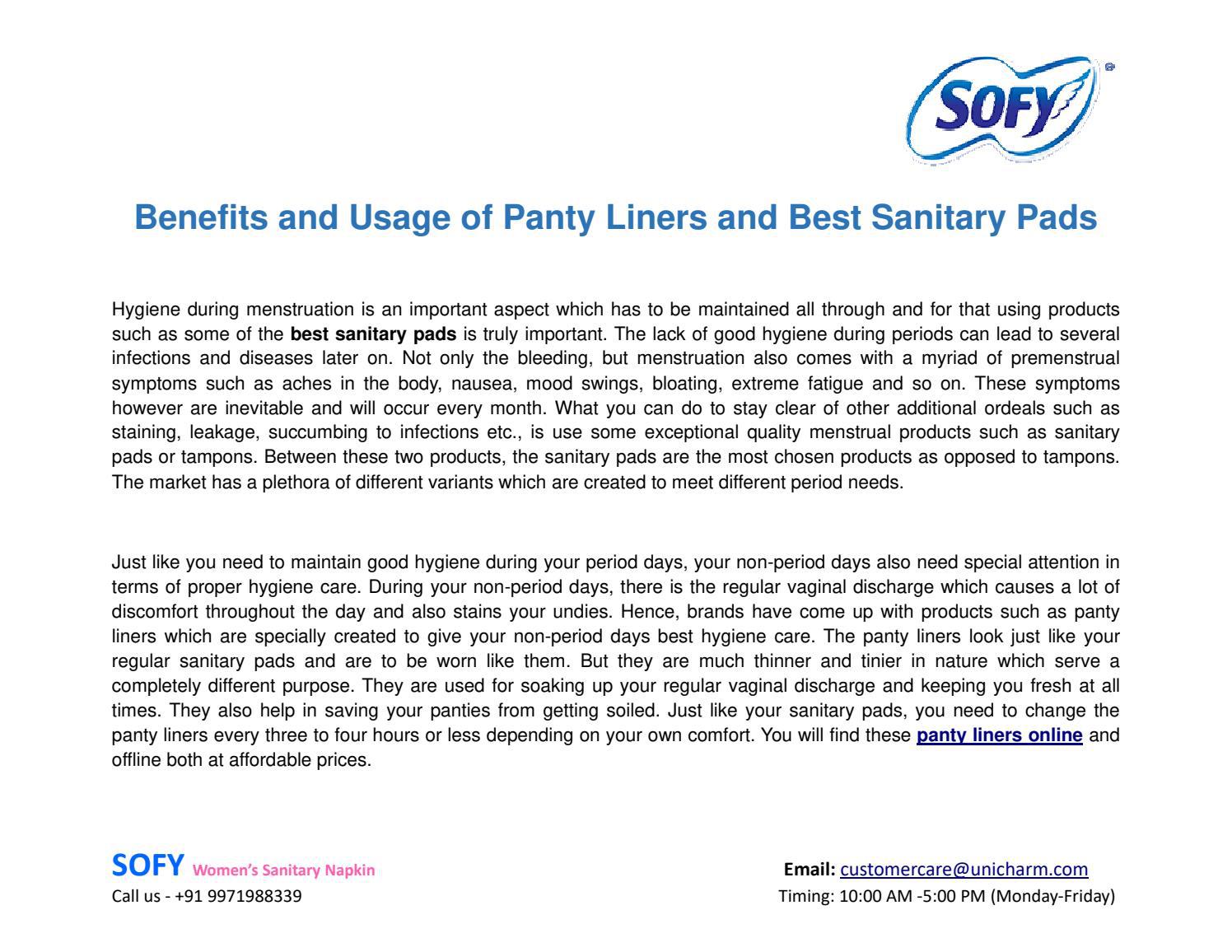 Benefits and Usage of Panty Liners and Best Sanitary Pads by Harleen