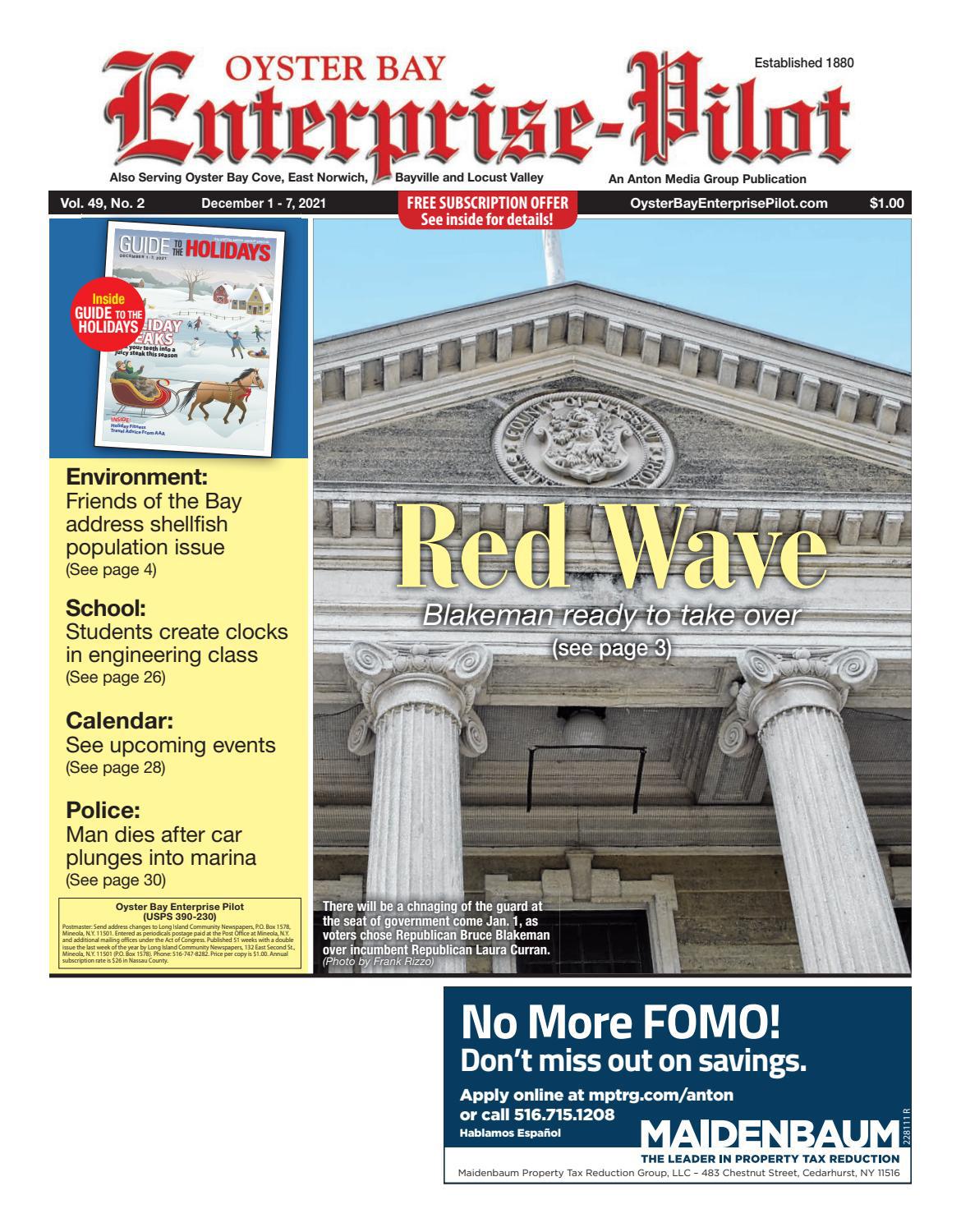 Oyster Bay EnterprisePilot 12/1/21 edition is published weekly by